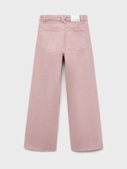 Mango Pink Frayed Wide Leg Jeans - Image 2 of 3
