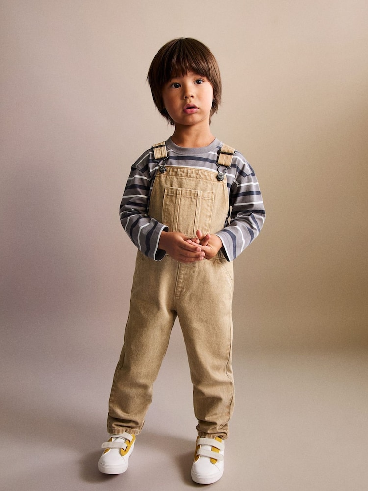 Mango Brown Denim Dungarees - Image 1 of 5