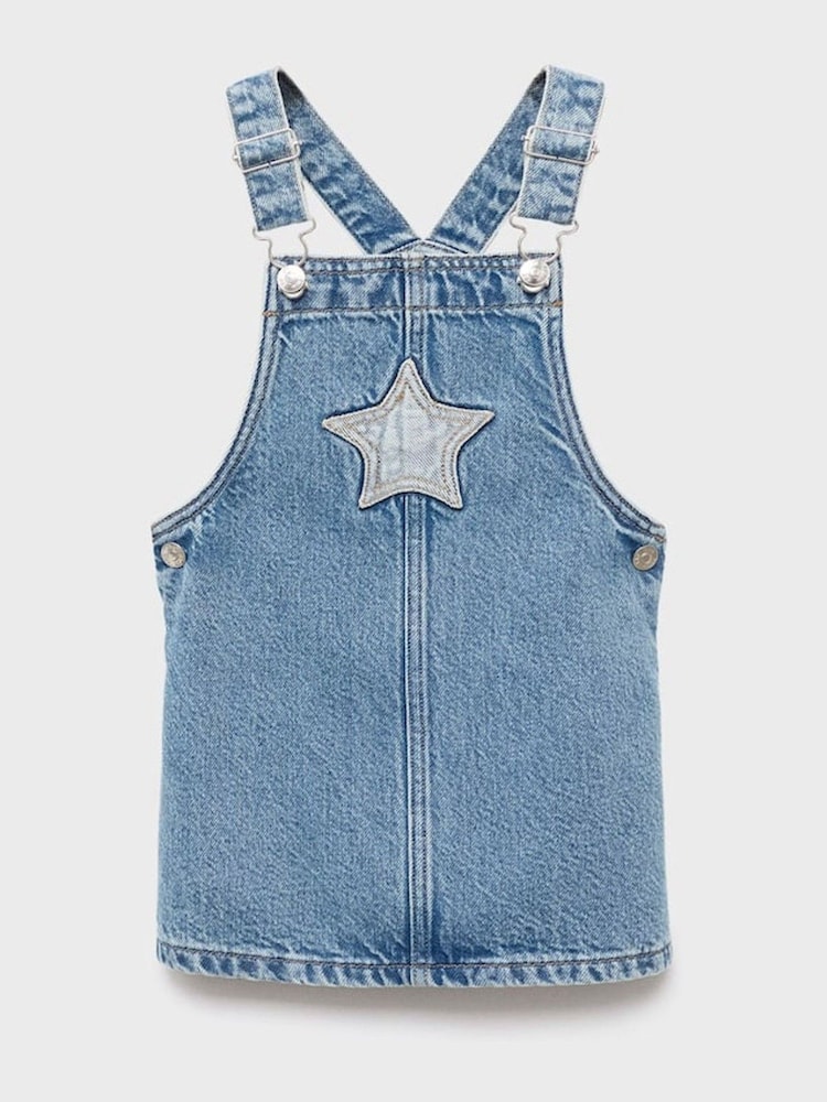 Mango Blue Dungaree Dress Strap - Image 2 of 4