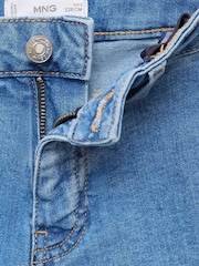 Mango Blue Frayed Wide Leg Jeans - Image 6 of 6