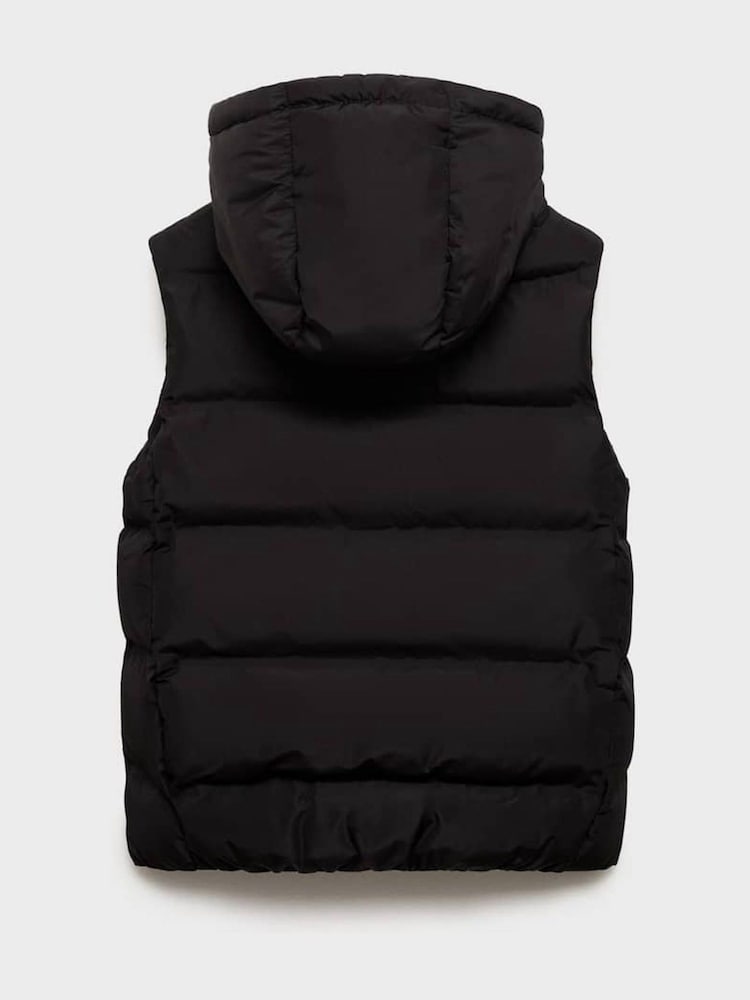 Mango Black Hooded Quilted Gilet - Image 2 of 3