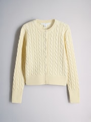 The Set 2 Pack Knitted Cable Cardigan Yellow/Light Blue - Image 3 of 5