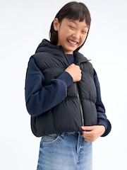 Mango Blue Hooded Quilted Gilet - Image 2 of 5