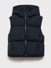 Mango Blue Hooded Quilted Gilet - Image 3 of 5