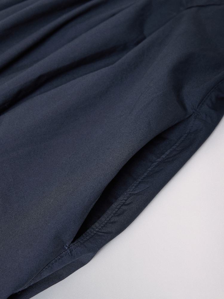 The Set Pleated Front Short Sleeve Maxi Dress Navy - Image 6 of 6