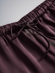 The Set 2 Pack Satin Wide Leg Tie Waist Trousers Plum/Champagne - Image 5 of 5