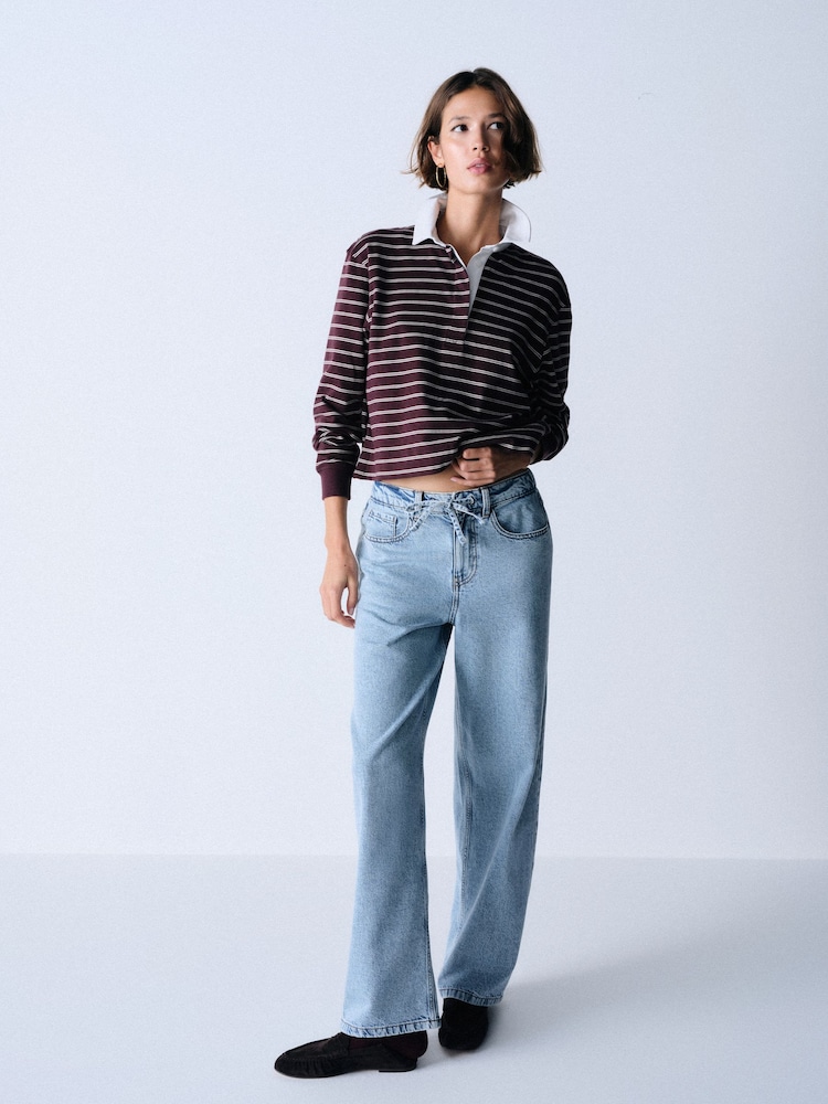 The Set 2 Pack Lightweight Pull-On Jeans Light Blue/Cream - Image 2 of 6