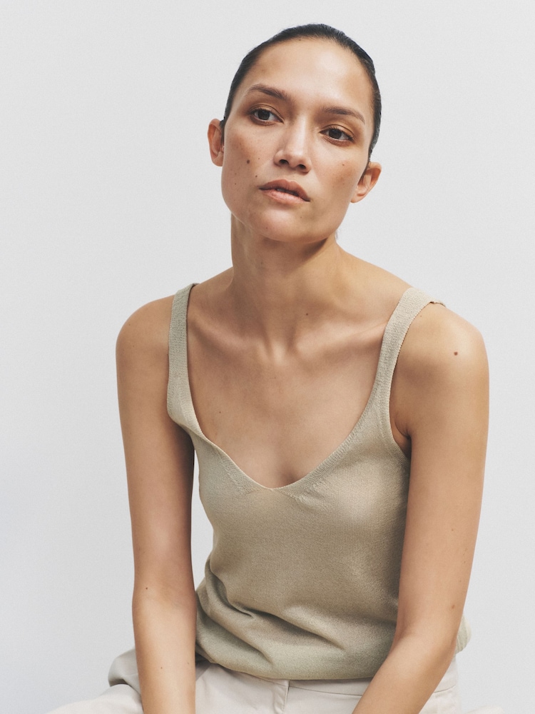 The Set 3 Pack Sheer Knitted V-Neck Vests - Imaginea 1 din 6