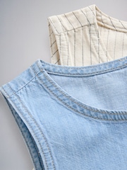 The Set 2 Pack Denim Shell Tops Light Blue/White Stripe - Image 11 of 12