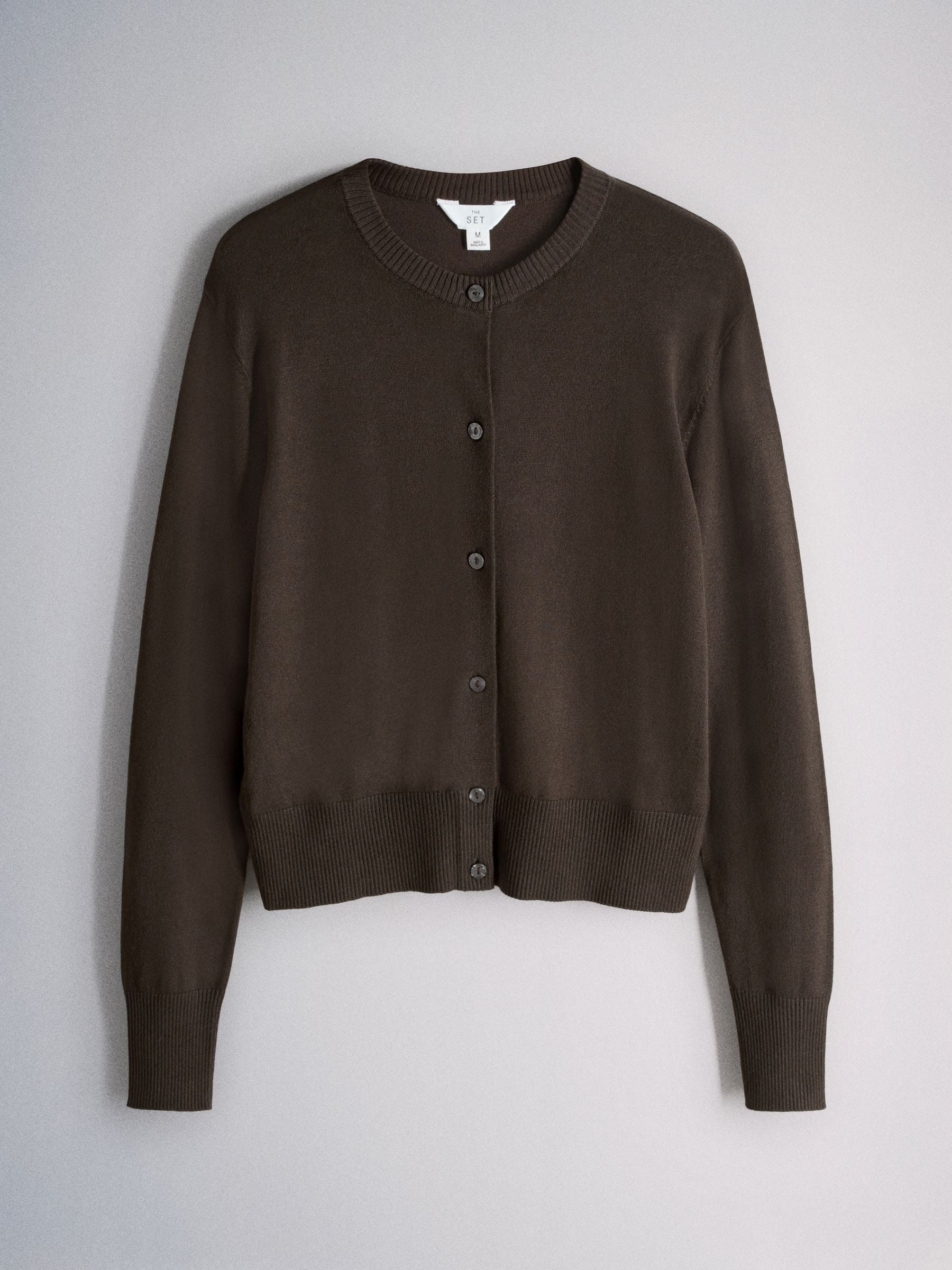 Buy The Set 3 Pack Fine Knit Button Through Cardigans Chocolate