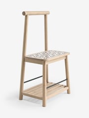 Black/White Monochrome Geo Print Towel Rail Storage Stool - Image 4 of 4