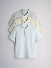 ブルー / イエロー - The Set コットンピケ ポロ 3 枚組 - 画像 2 / 6