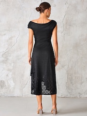 Jolie Moi Textured Asymmetrical Draped Midaxi Dress - Imagem 2 de 6