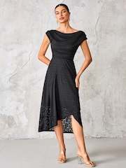 Jolie Moi Textured Asymmetrical Draped Midaxi Dress - Imagem 5 de 6