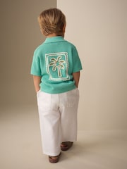 Green Knitted Cornelli Polo Shirt (3mths-7yrs) - Image 1 of 2