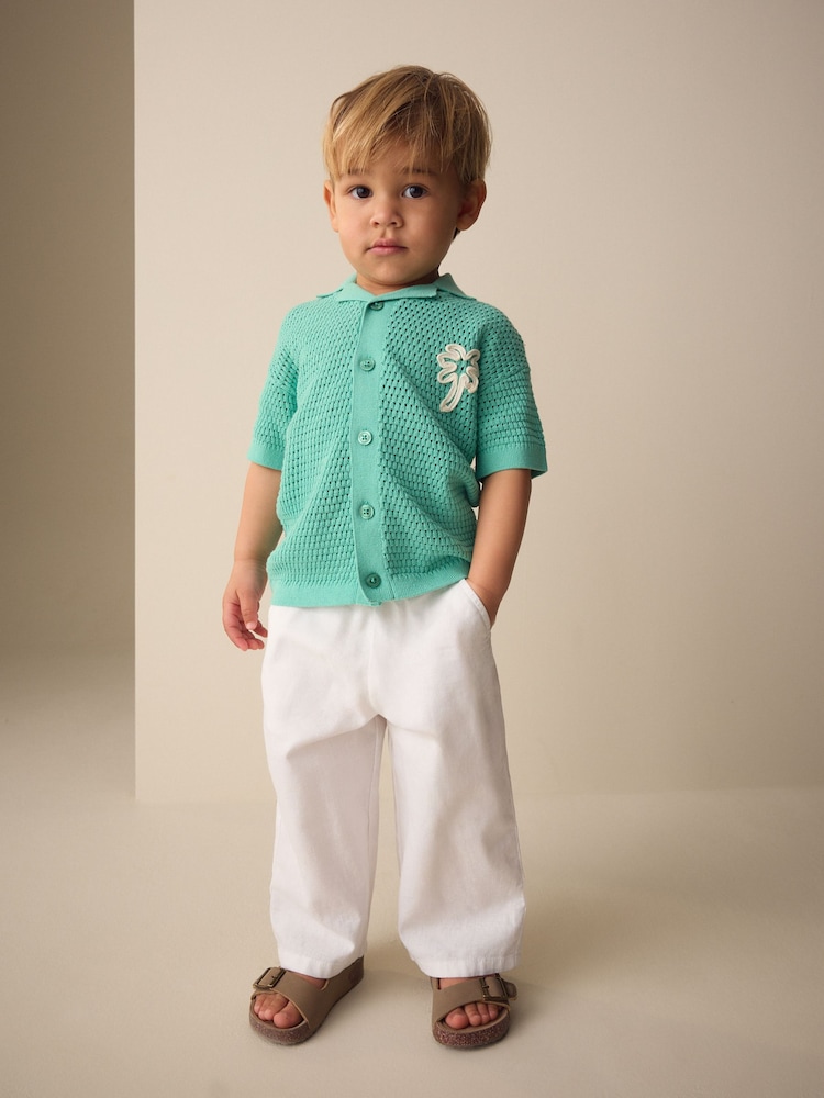 Green Knitted Cornelli Polo Shirt (3mths-7yrs) - Image 2 of 2