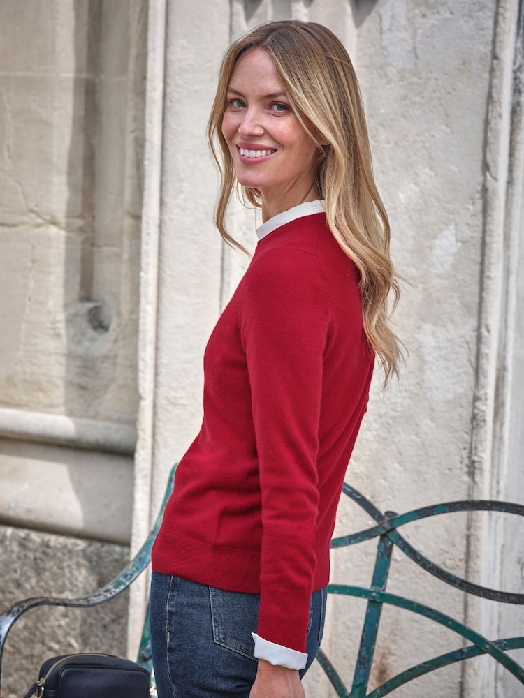 Pure Cashmere Crew Neck Slim Fitting Long Sleeve Jumper - Image 2 of 3 Pure Cashmere Crew Neck Slim Fitting Long Sleeve Jumper - Image 2 of 3