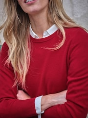 Pure Cashmere Crew Neck Slim Fitting Long Sleeve Jumper - Image 3 of 3