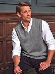 Grau - Pure Collection Herren-Kaschmirweste - Bild 1 von 3