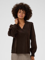 CULTURE Brown CUrhaena Blouse - Image 1 of 6