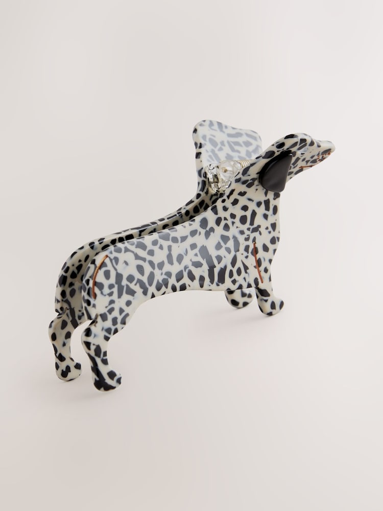 Blanco/Negro - Sausage Dog Hair Claw Clip - Imagen 1 de 3