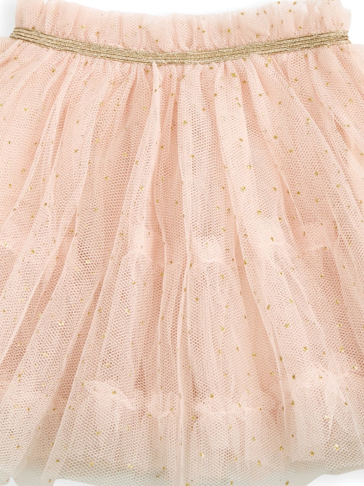 Mamas & Papas Pink Sparkle Mesh Tutu Skirt with Metallic Waistband - Image 2 of 2 Mamas & Papas Pink Sparkle Mesh Tutu Skirt with Metallic Waistband - Image 2 of 2
