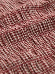 Rust Red Gingham Short Sleeved Shirt - Image 4 of 4