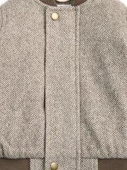 Mamas & Papas Herringbone Brown Bomber Jacket - Image 3 of 3
