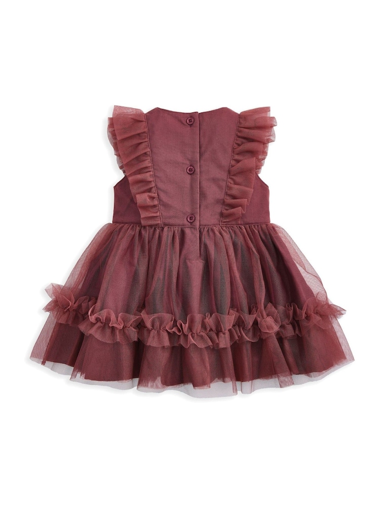 Mamas & Papas Pink Tulle Frill Dress - Image 2 of 2 Mamas & Papas Pink Tulle Frill Dress - Image 2 of 2