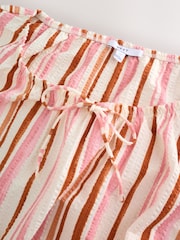 Multi Stripe Short Sleeve Bubblehem Scoop Neck T-Shirt - Image 6 of 8