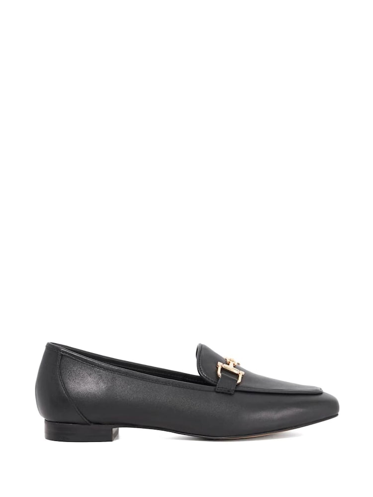 Dune London Black Grained Branded Snaffle Trim Loafers - Image 1 of 6