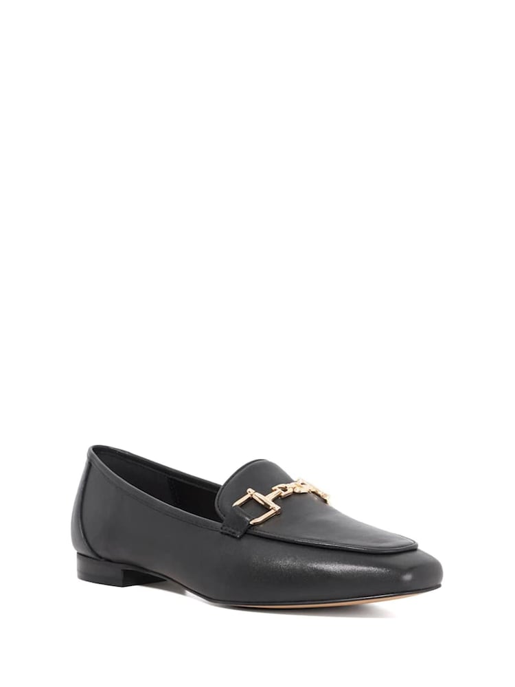 Dune London Black Grained Branded Snaffle Trim Loafers - Image 2 of 6