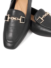 Dune London Black Grained Branded Snaffle Trim Loafers - Image 5 of 6