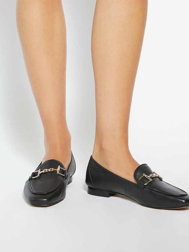 Dune London Black Grained Branded Snaffle Trim Loafers - Image 6 of 6
