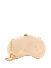 Dune London Gold Eline Curved Hard Clutch Bag - Image 1 of 5