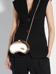 Dune London Gold Eline Curved Hard Clutch Bag - Image 5 of 5