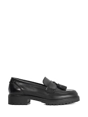 Dune London Black Gracelyn Cleated Tassel Loafers - Image 2 of 6