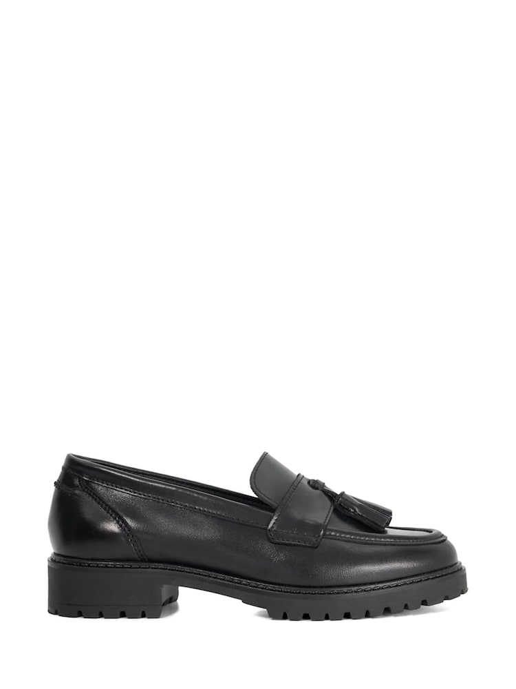 Dune London Black Gracelyn Cleated Tassel Loafers - Image 2 of 6 Dune London Black Gracelyn Cleated Tassel Loafers - Image 2 of 6