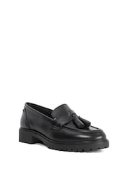 Dune London Black Gracelyn Cleated Tassel Loafers - Image 3 of 6