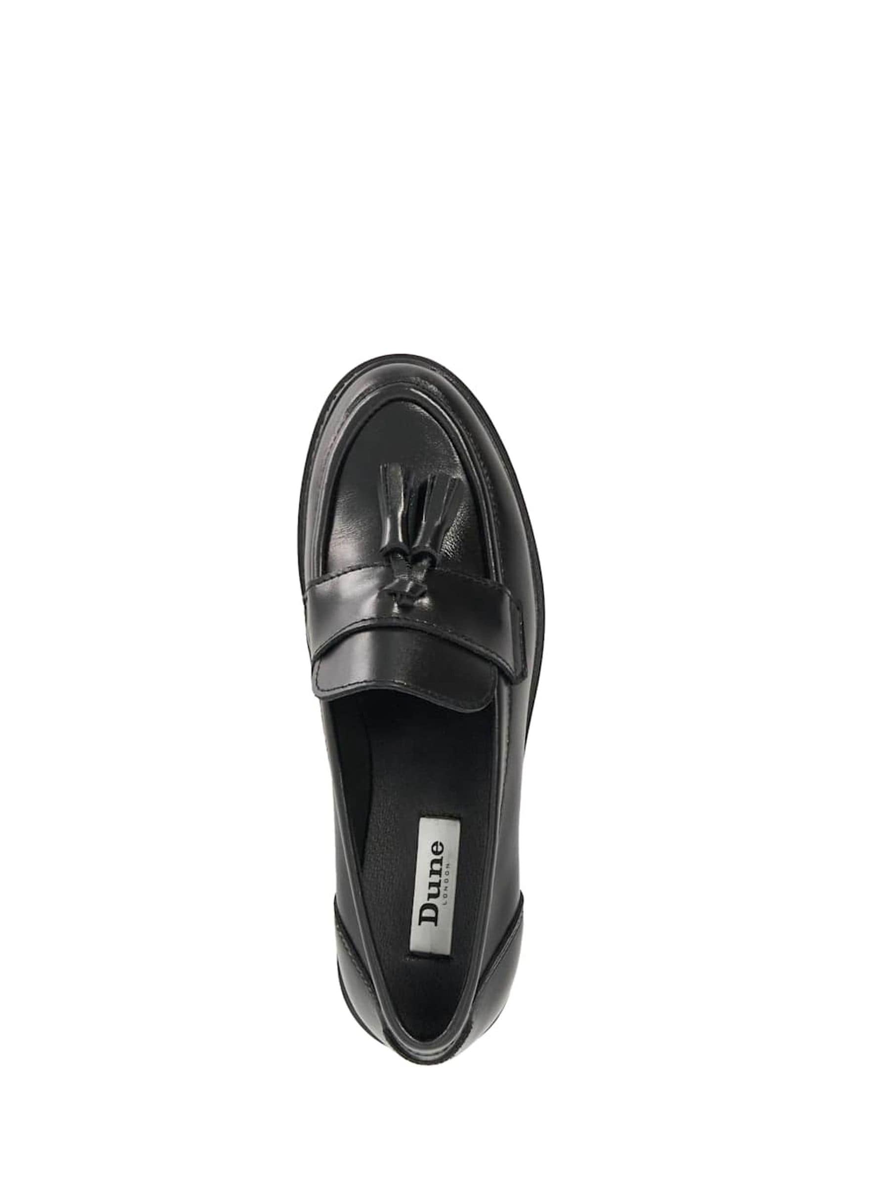 Buy Dune London Black Standard Fit Leather Gracelyn Cleated Tassel