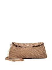 Dune London Brown Encourage Woven Clutch Bag - Image 1 of 5
