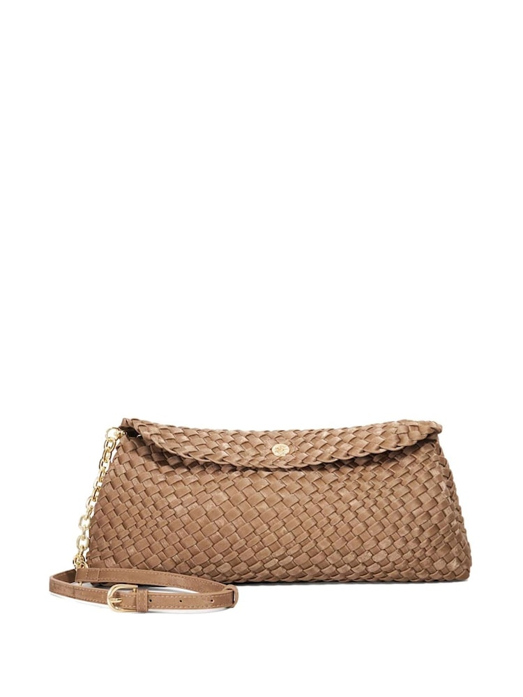 Dune London Brown Encourage Woven Clutch Bag - Image 1 of 5