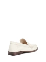 Dune London Cream Grisella Ruch Detail Penny Loafers - Image 3 of 5