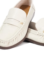 Dune London Cream Grisella Ruch Detail Penny Loafers - Image 5 of 5
