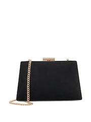 Dune London Black Bellaria Angled Frame Clutch Bag - Image 1 of 5