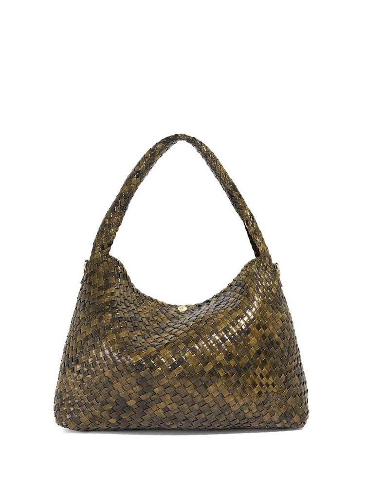 Dune London Green Large Deliberate Woven Slouch Bag - Image 2 of 5