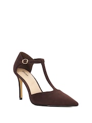 Dune London Brown Castered Updated T-Bar Point Heels - Image 3 of 6