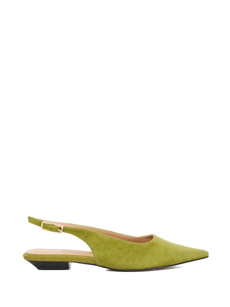 Dune London Green Hostess Angle Heel Sling Back Shoes - Image 1 of 5