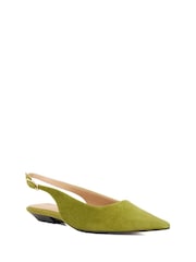 Dune London Green Hostess Angle Heel Sling Back Shoes - Image 2 of 5