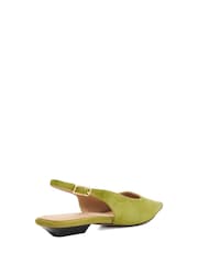 Dune London Green Hostess Angle Heel Sling Back Shoes - Image 3 of 5
